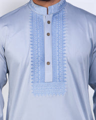 Slate Gray Tencel Regular Fit Panjabi for Men 169#3