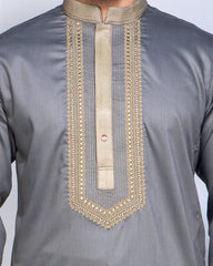 Frost Gray Stripe Panjabi for Men 172#2