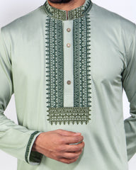 Olive Green Tencel Panjabi for Men – Regular Fit 169#2
