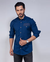 100% Cotton Blue Casual Shirt