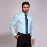 Shirt:Full Sleeve Blue Door_Regular Fit_Dobby_314#1