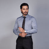 Shirt:Full Sleeve Blue Door_Regular Fit_Dobby_313#3