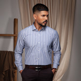 Shirt:Full Sleeve_Regular Fit_Stripe_309#1