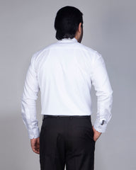 Men's Classic White Formal Shirt Blue Door Dobby 315#1