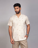 Men's Regular Fit Printed Cuban Collar Shirt