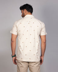 Men's Regular Fit Printed Cuban Collar Shirt 108#1