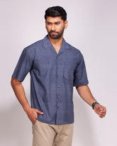 Men's Cuban Collar Printed Shirt – Drop Shoulder by Dorjibari