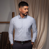 Shirt:Full Sleeve_Semi Fit_ Stripe_341#1