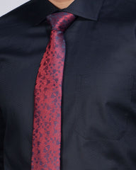Men's Sharp Black Blue Door Formal Shirt_315#2