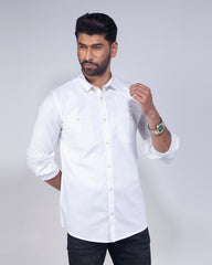 Full Sleeve White Casual Shirt