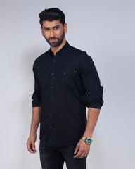 Jet Black Full Sleeve Casual Shirt
