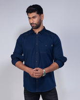 Men's Blue Casual Full sleeve Shirt