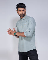 Men's Full Sleeve Light Green Casual Shirt