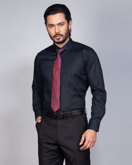 Men's Sharp Black Blue Door Formal Shirt