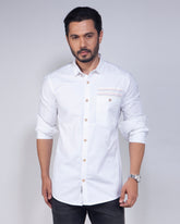 Men's White Casual Shirt – Full Sleeve