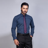 Shirt:Full Sleeve_Regular Fit_Stripe_383#1