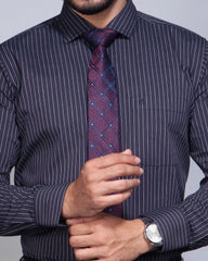 Men's Regular Fit Stripe Formal Shirt 383#2