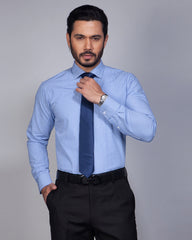 Sky Blue Stripe Cotton Formal Shirt