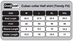 Men's Cuban Collar Printed Shirt – Drop Shoulder 105#1