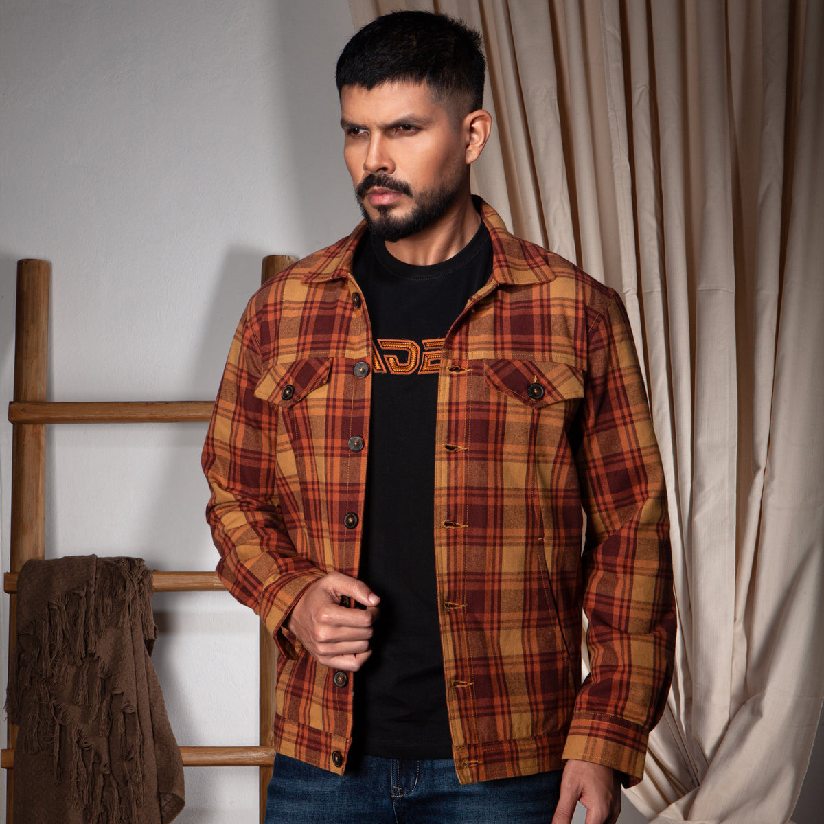 Streetwear Jacket:Full Sleeve_Semi Fit_Check_104#1