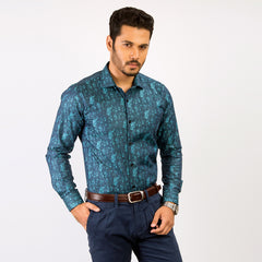 Shirt:Full Sleeve Blue Door_Regular Fit_ Print_268#2