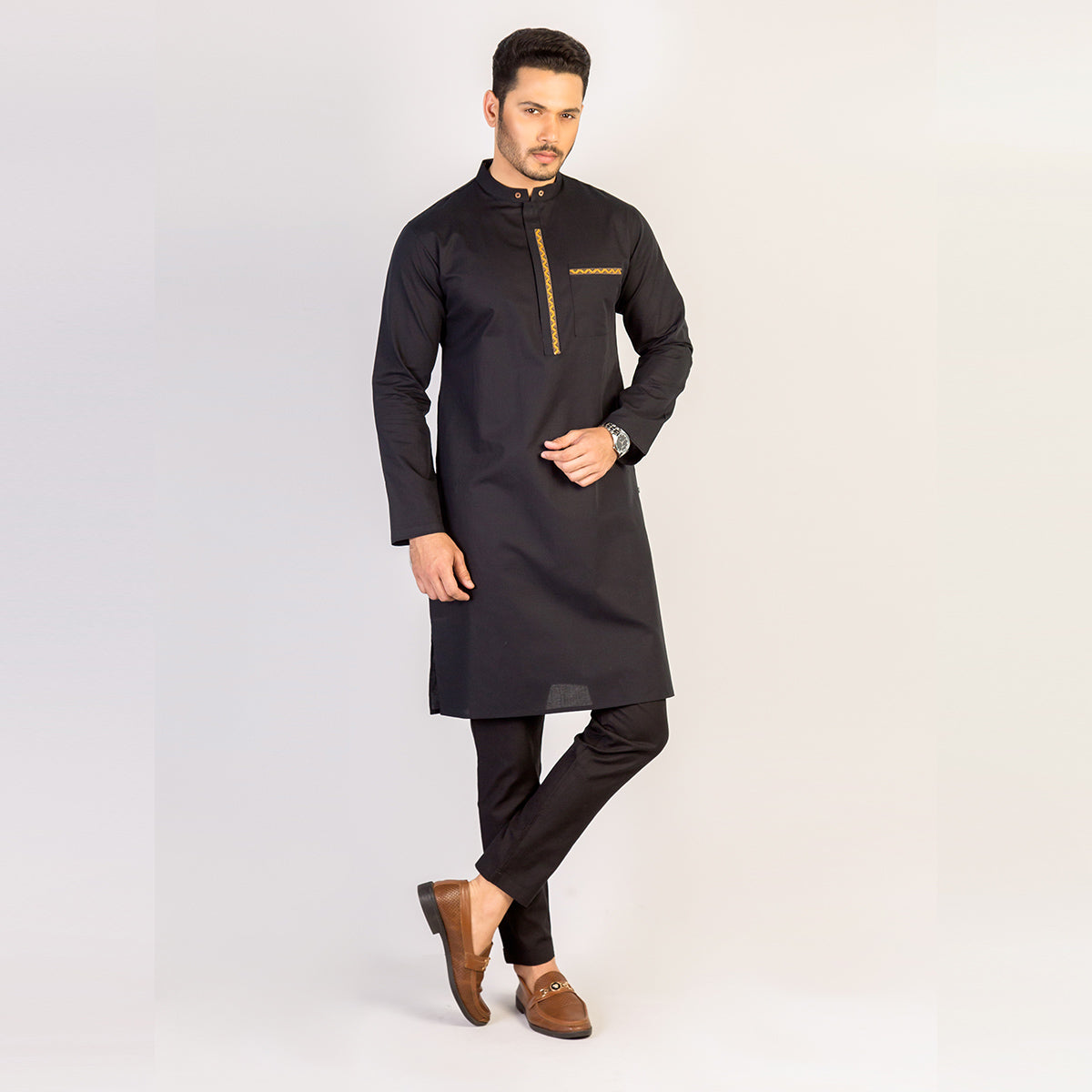 Panjabi:Semi Fit_Solid-Slub_320#3