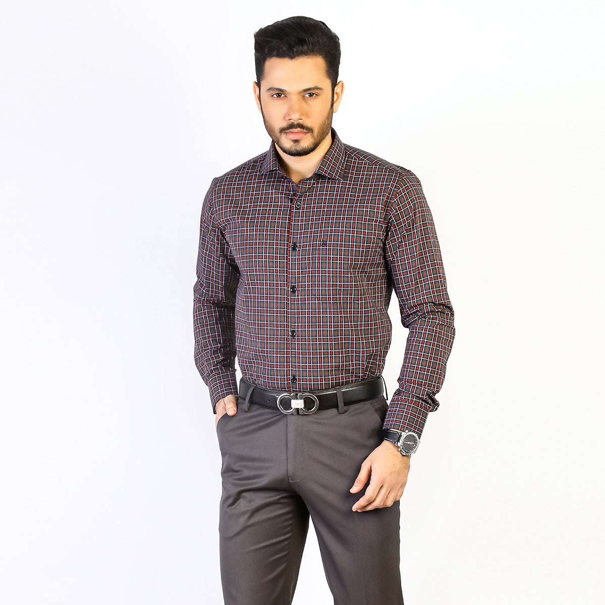 Shirt:Full Sleeve_Regular Fit_Check_339#1