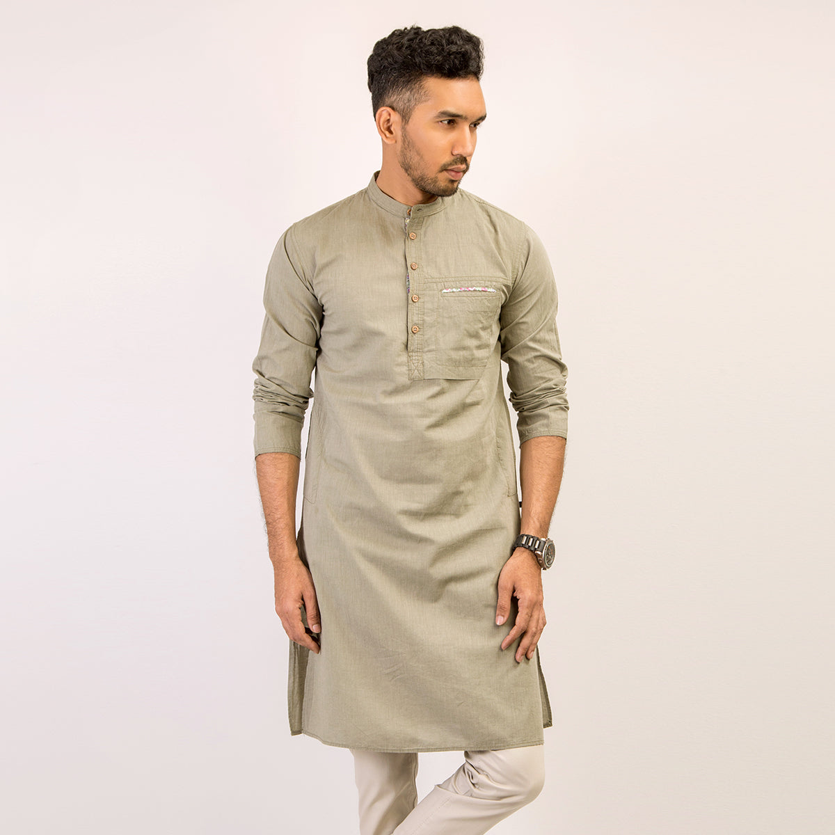 Panjabi: Trendy Fit_Solid_243#3