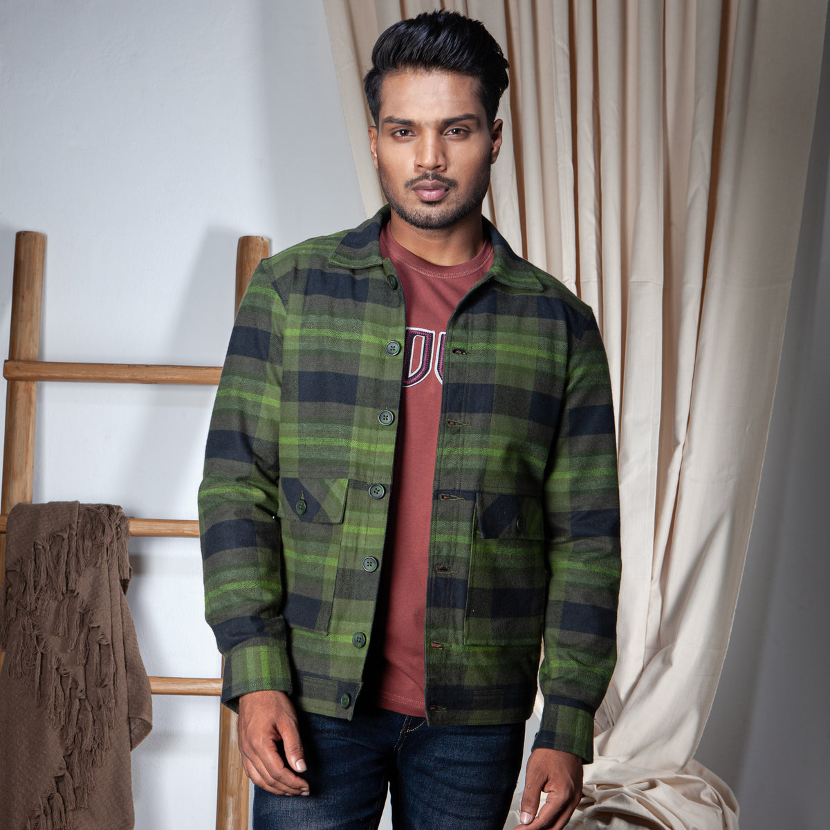 Streetwear Jacket:Full Sleeve_Semi Fit_Check_105#1