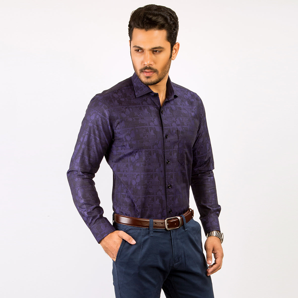 Shirt:Full Sleeve Blue Door_Regular Fit_ Print_267#2