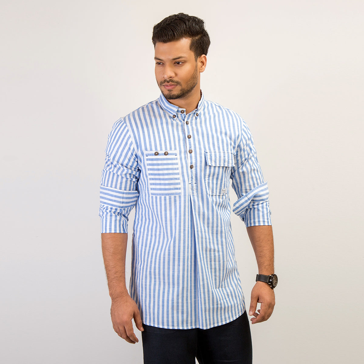 Bapari Shirt: Trendy Fit_Stripe_101#1