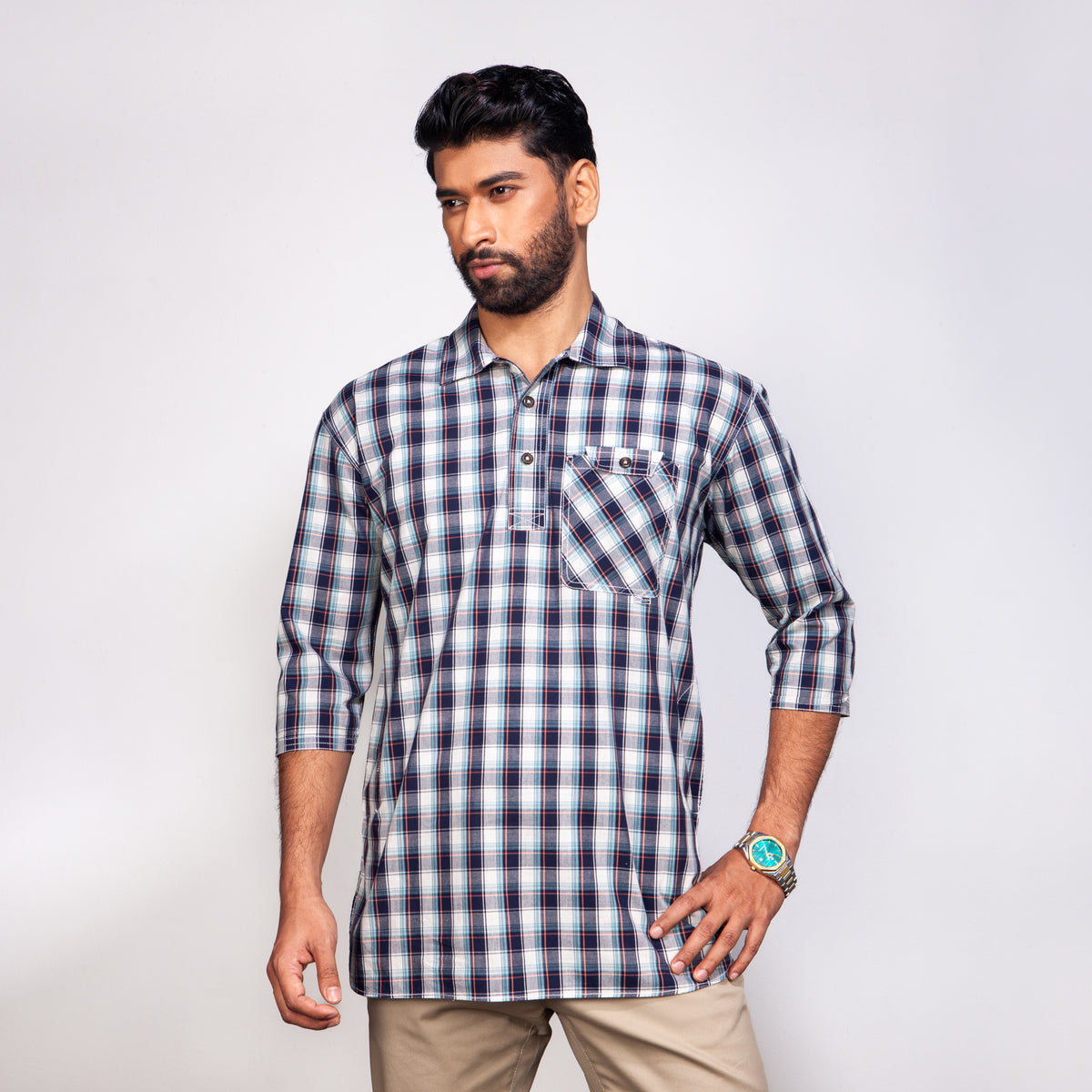 Fatua:3Quarter Sleeve_Trendy Fit_ Check_213#3