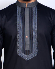 Black Regular Fit Panjabi for Men 172#4