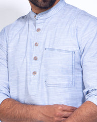 Light Sky Print Casual Panjabi for Men 265#2