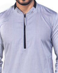 Men's Casual Panjabi in Ash 264#1