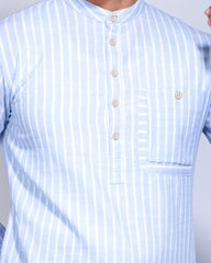 Sky Blue Casual Stripe Panjabi 267#1