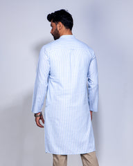 Sky Blue Casual Stripe Panjabi 267#1