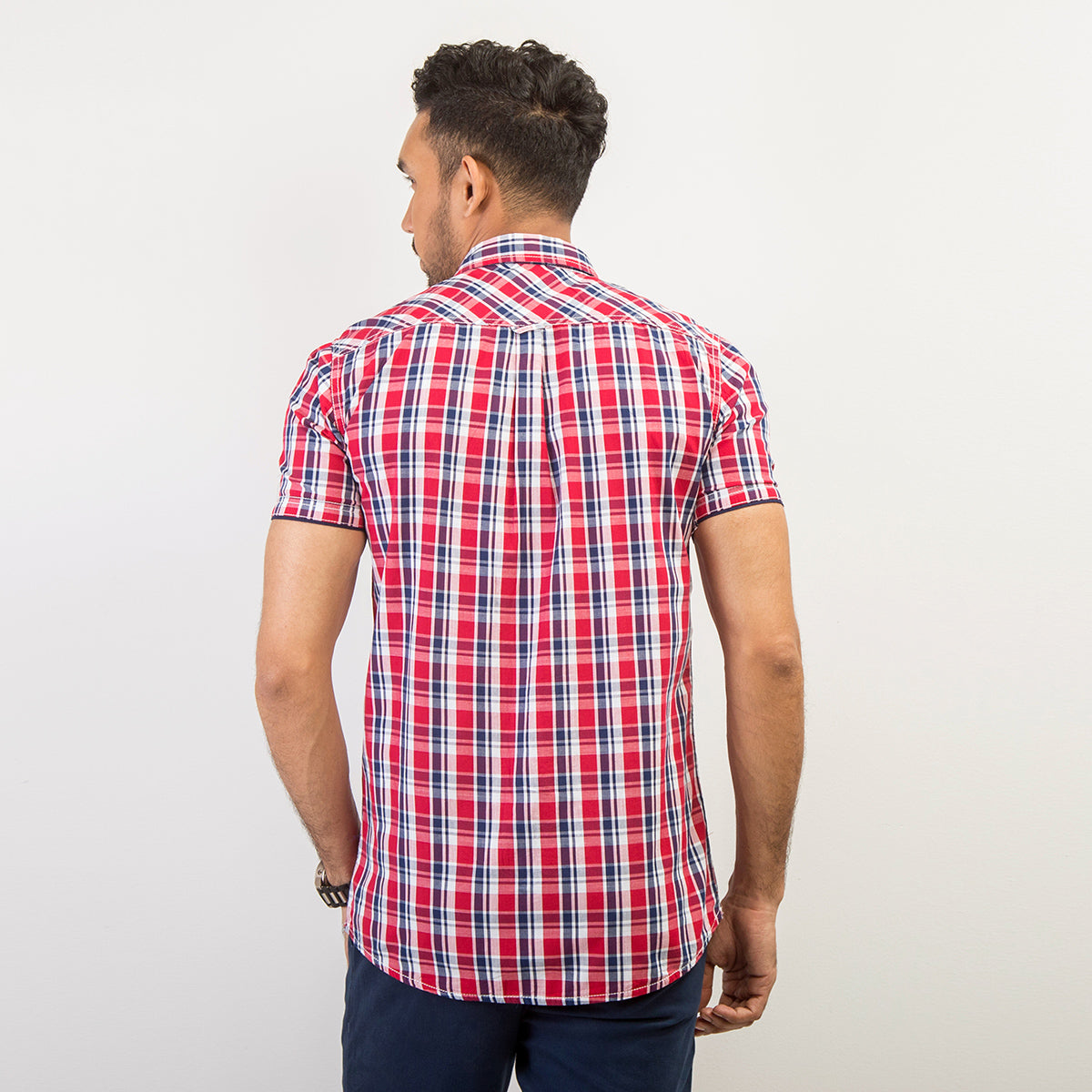 Shirt:Short Sleeve_Trendy Fit_Check_174#2