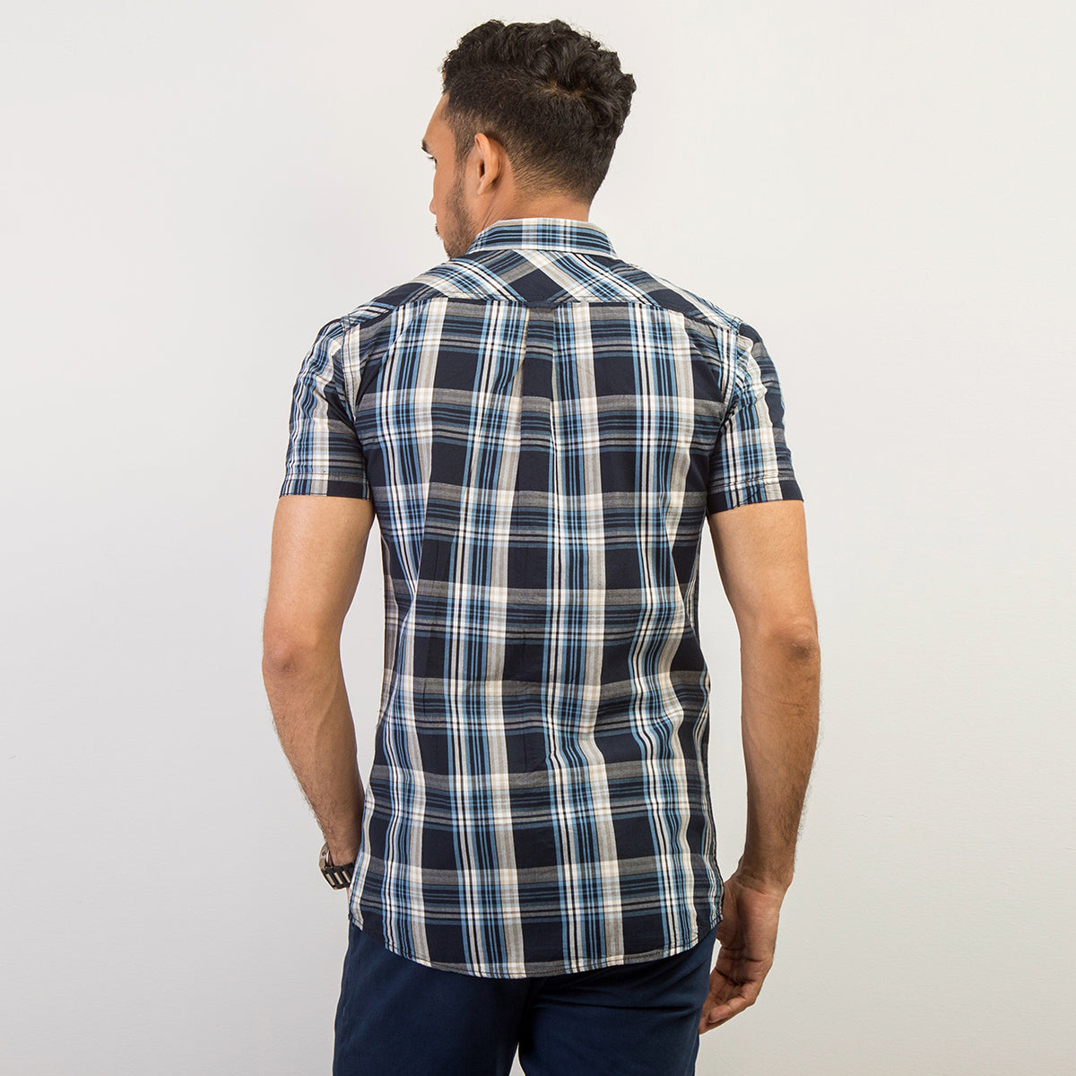 Shirt:Short Sleeve_Trendy Fit_Check_175#1