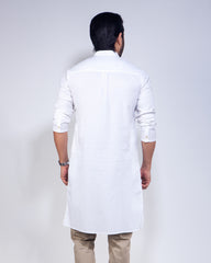 White Casual Panjabi Spandex Fabric 266#2