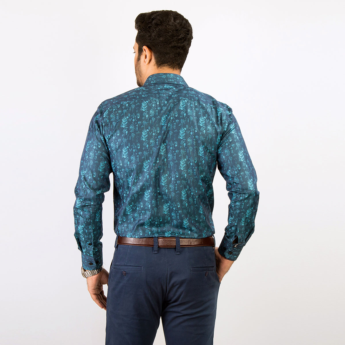 Shirt:Full Sleeve Blue Door_Regular Fit_ Print_268#2