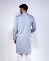 Slate Gray Tencel  Regular Fit Panjabi for Men 169#3
