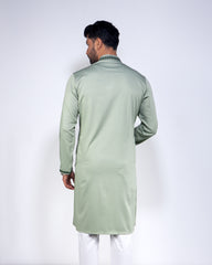 Olive Green Tencel Panjabi for Men – Regular Fit 169#2