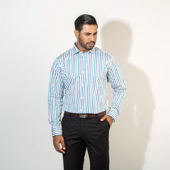 Shirt:Full Sleeve Blue Door_Regular Fit_ Stripe_275#1
