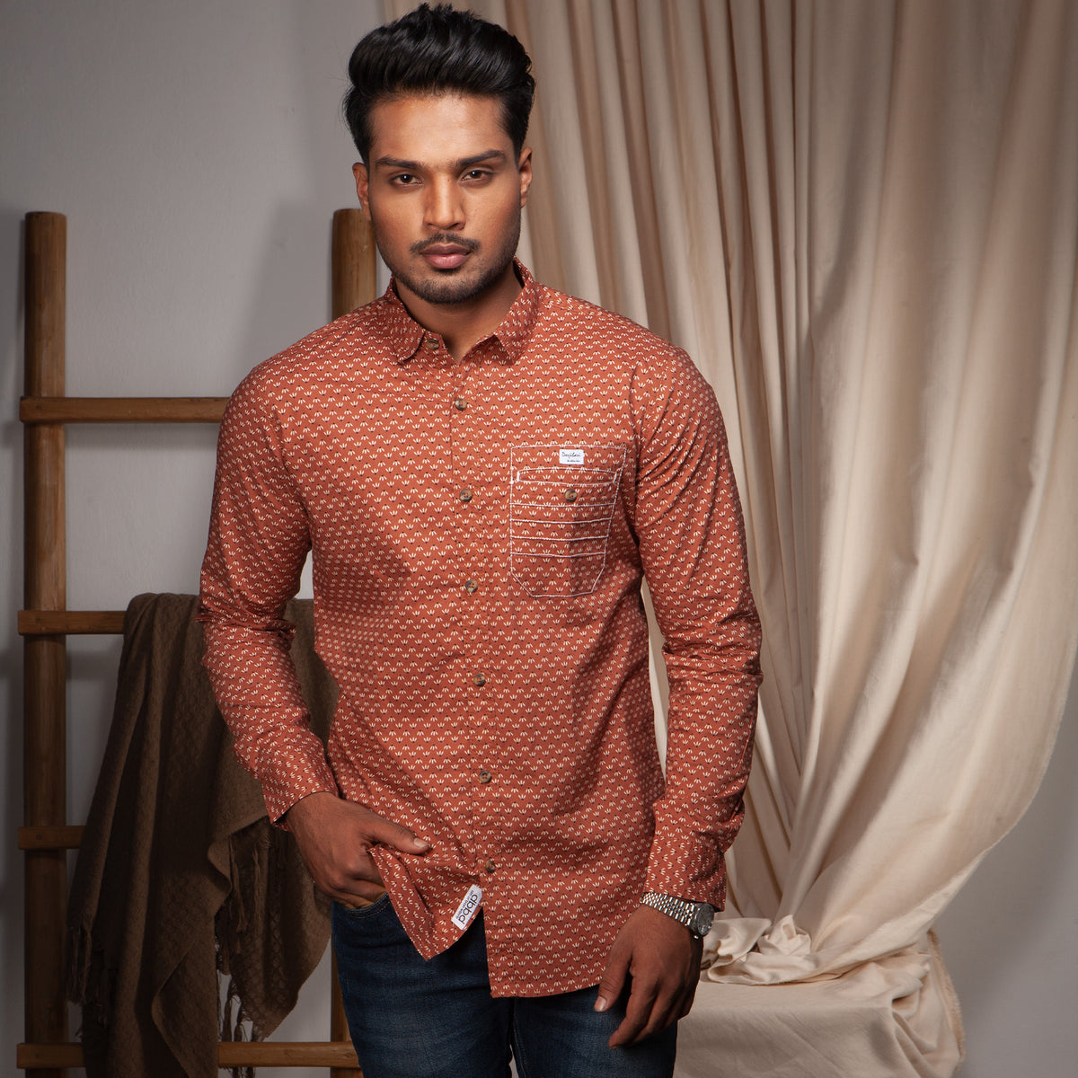 Shirt:Full Sleeve_Trendy Fit_ Print_444#1