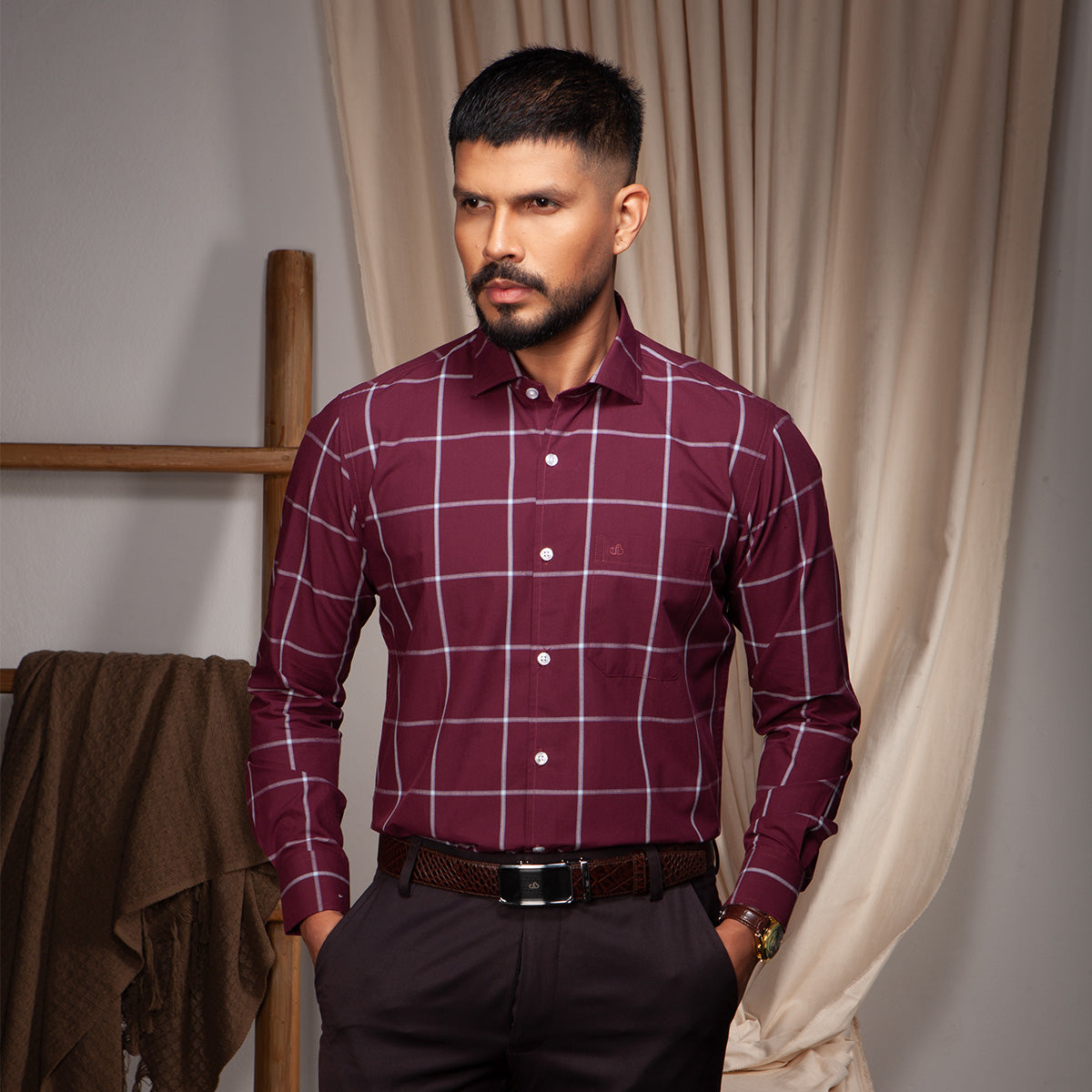 Shirt:Full Sleeve_Regular Fit_Check_365#1
