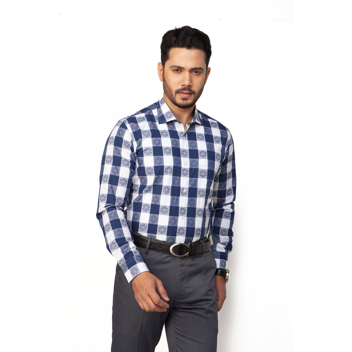 Shirt:Full Sleeve Blue Door_Regular Fit_ Print_305#1