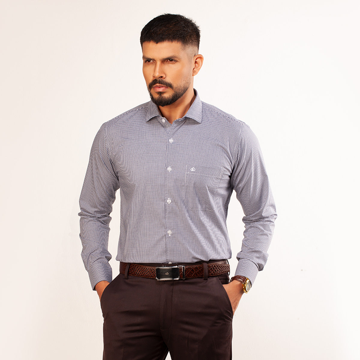 Shirt:Full Sleeve_Regular Fit_Stripe_371#1