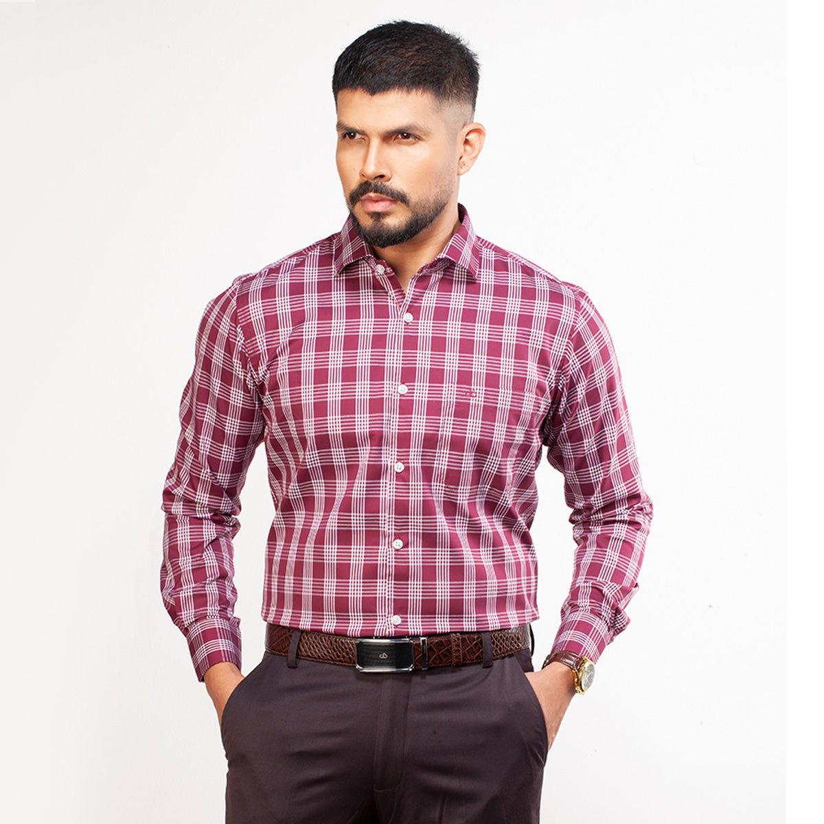 Shirt:Full Sleeve_Regular Fit_Check 364#1