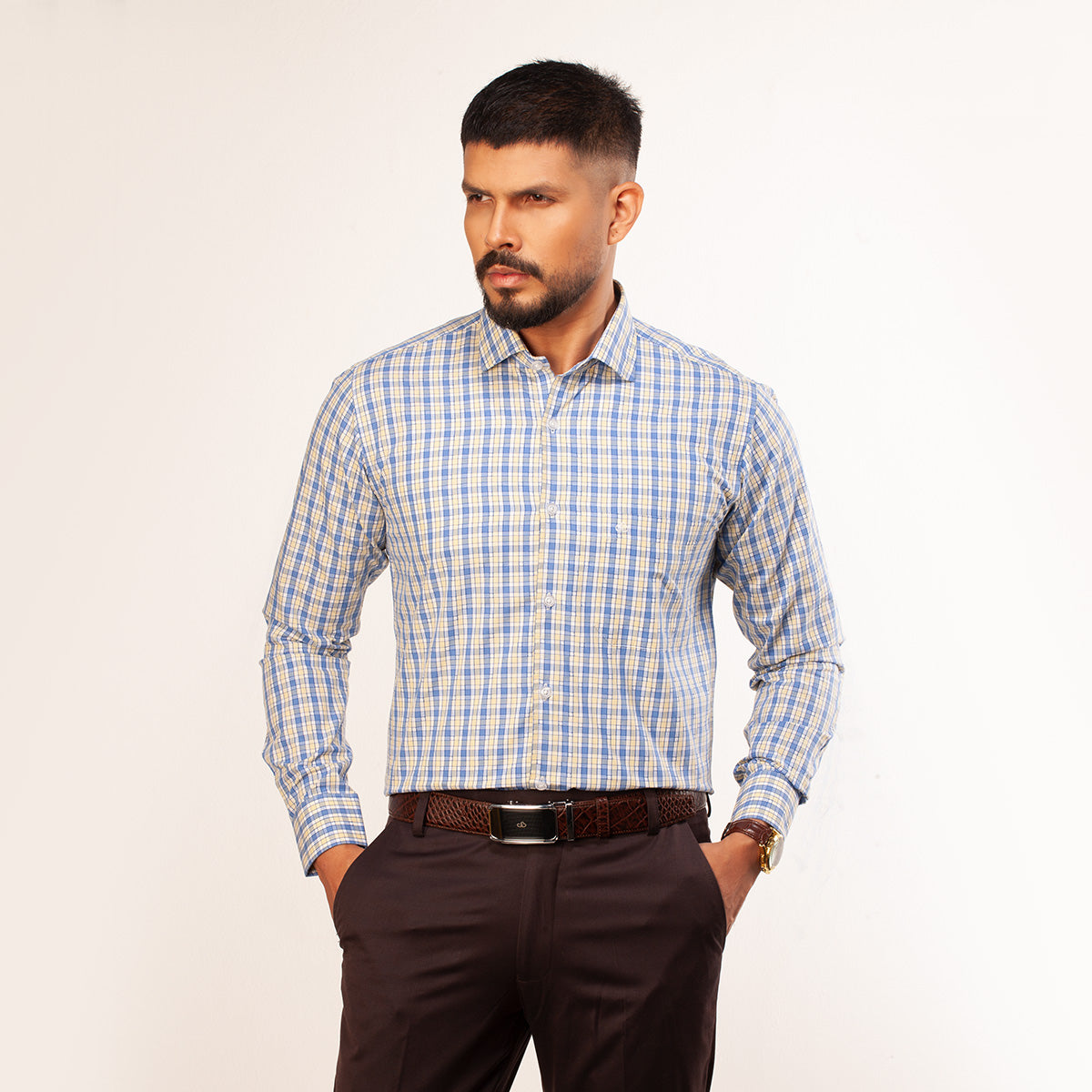 Shirt:Full Sleeve_Regular Fit_Check_365#1